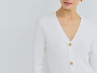 Вязаное облегающее платье, Бежевый