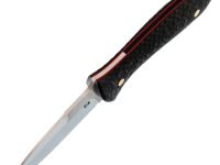 Нож 520, сталь M390, рукоять карбон, красный