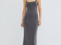 Приталенное трикотажное платье, Серый