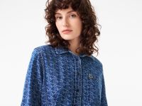 Женское хлопковое платье Lacoste с поясом на пуговицах