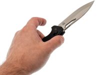 Складной нож Obertech ns-01 Drop point satin, сталь VG-10, рукоять G10, черный