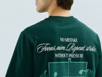 Футболка из хлопка с принтом, Зеленый