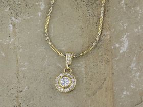 Подвеска из желтого золота с бриллиантами э0301пд02150500