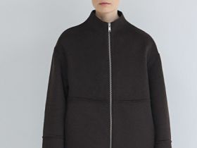 Куртка из пальтовой ткани с шерстью, Коричневый