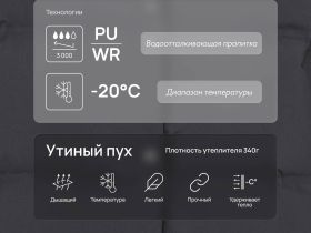 Удлиненный пуховик с натуральным пухом и термостежкой