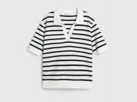 Джемпер с воротником-поло, Белый