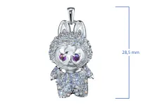 Подвеска из серебра с рубинами, сапфирами и фианитами э0681пд10250366