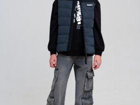 Брюки текстильные джинсовые для девочек