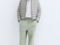 Утеплённая лёгкая куртка с воротником-стойкой, Бежевый