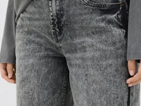 Прямые джинсы со средней посадкой, Серый
