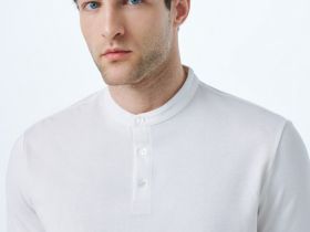 Поло с воротником-стойкой, Белый