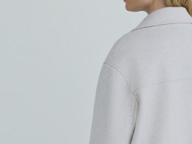 Короткое двубортное пальто, Бежевый