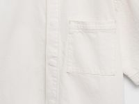 Джинсовая рубашка с коротким рукавом, Белый