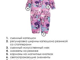 Комбинезон детский текстильный с полиуретановым покрытием для девочек