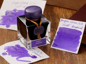Чернила в банке Herbin Prestige 1670, 50 мл, Gris Orage Темно-серый с золотыми блестками