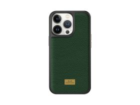Чехол-накладка Keephone FengShang Series для iPhone 14 Pro Max искусственная кожа (зеленый)