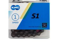 Цепь KMC S1 1 скорость, замок (серебристый 112 звеньев)