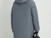 Пуховое пальто широкого силуэта с хлопком