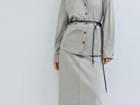 Рубашка из искусственной замши, Серый