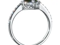 Кольцо из белого золота с хромдиопсидом э4754кц11220451