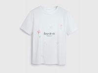 Футболка с цветочным принтом, Белый