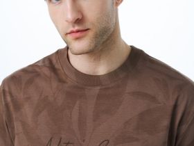 Футболка с растительным принтом, Серый