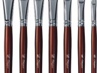 Кисть щетина №20 плоская скошенная Альбатрос "Студио" длинная ручка