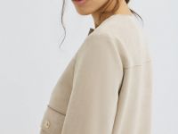 Укороченный жакет из искусственной замши, Бежевый