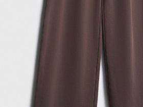 Широкие брюки с эластичным поясом, Коричневый