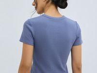 Футболка в рубчик, Синий