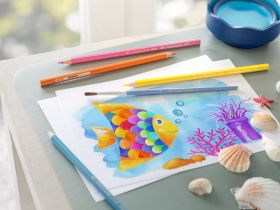 Набор карандашей акварельных Faber-castell "Color Pencils" 12 цв + кисточка, в картонной коробке