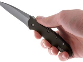 Полуавтоматический складной нож Kershaw Leek, сталь Sandvik™ 14C28N, рукоять анодированный алюминий, хаки