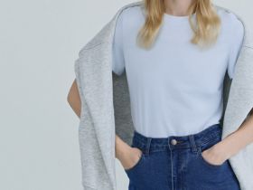 Базовая футболка из хлопка, Голубой