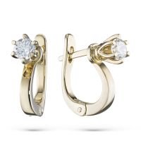 Серьги из желтого золота с бриллиантами э0301сг05091100