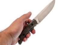Нож Pocket Wolf Раптор, сталь AUS10Co, рукоять G10, зеленый, кожаные ножны