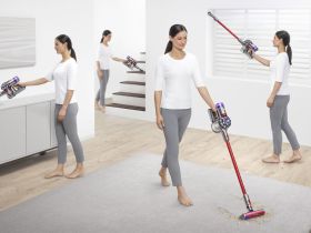 Пылесос Dyson V8 Slim Fluffy (Nickel/Red)