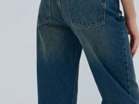 Прямые джинсы со средней посадкой, Синий