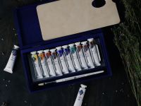 Набор масла "Мастер Класс" 12 шт х 18 мл, кисть, синее дерево