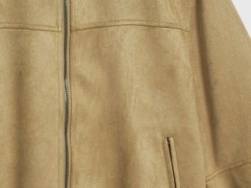 Бомбер из искусственной замши, Бежевый