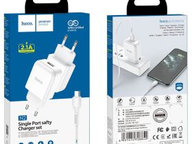 Сетевое зарядное устройство Hoco (N2) Vigour USB/2.1A + кабель Micro USB (белый)