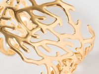 Браслет-кафф с имитацией коралла, Золотой