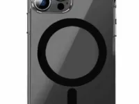 Чехол-накладка Wiwu Magsafe Charge для Apple iPhone 14 Pro Max пластиковый с подставкой (прозрачно-черный)