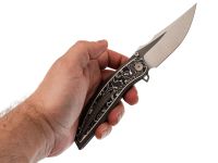 Складной нож We Knife Quinseris, сталь M390, рукоять титан/карбон