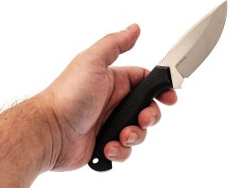 Цельнометаллический нож Пиранья, сталь VG-10, рукоять черная G10