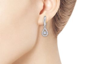 Серьги из белого золота с бриллиантами э0901сг06162800