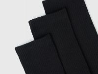 Носки в рубчик, 3 пары, Черный