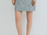 Юбка мини из твида, Зеленый