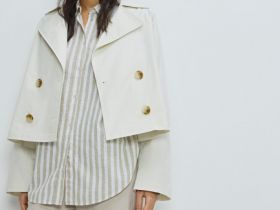 Укороченный плащ, Бежевый