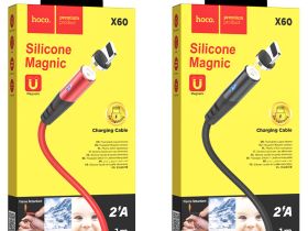 Кабель Hoco X60 2A Magnetic (USB) на (Lightning) 100см силиконовый (черный)