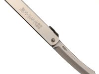 Нож складной Higonokami Nagao Kanekoma, 100мм, сталь SK-5 3 слоя, рукоять нержавеющая сталь серебристая